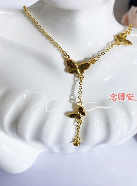 新中式5G蝴蝶项链女款2025年新款精致轻奢仿真锁骨链高级感百搭