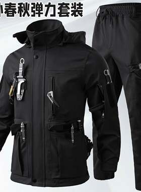 野外速干耐磨新式作训服套装黑色