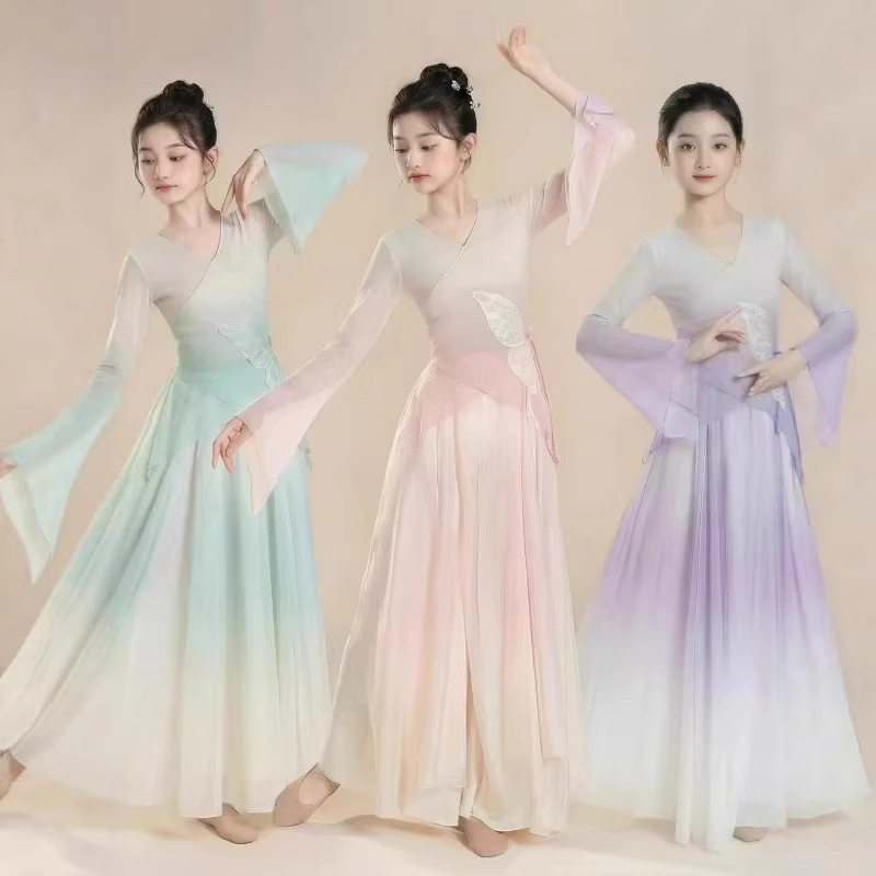 儿童古典舞服装女童身韵纱衣古风