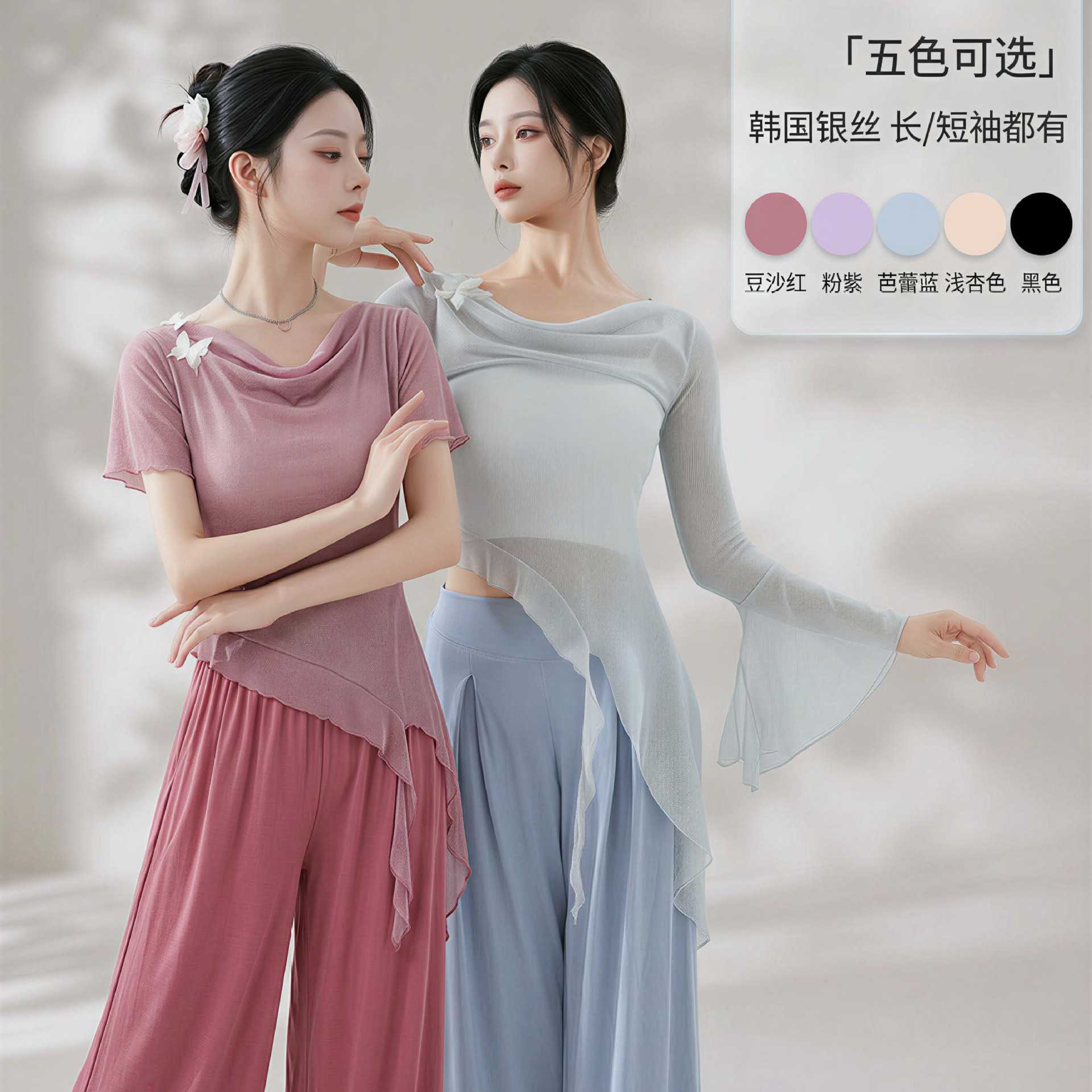 舞仙气荡领古典舞蹈练功服女网纱