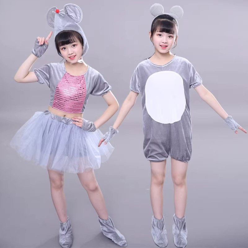 小老鼠演出服儿童大童卡通老鼠吃