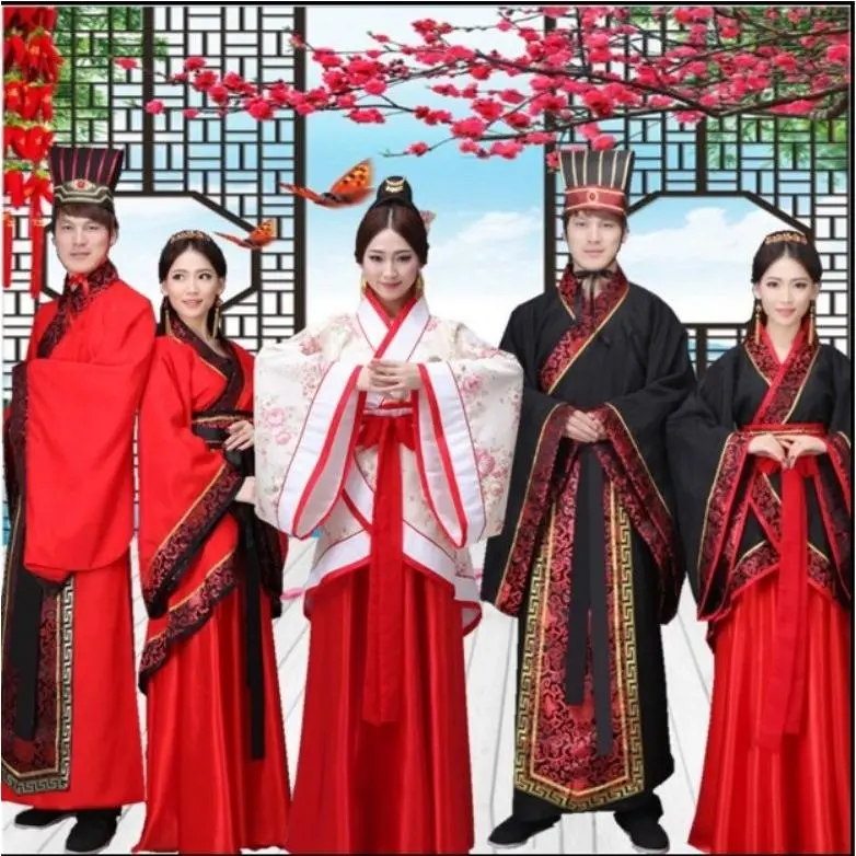 中式汉服婚服中嫁衣情侣装红色