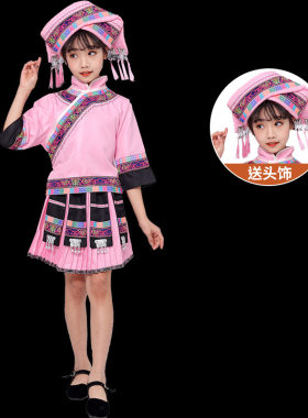 少数民族服装儿童个三月三壮族女