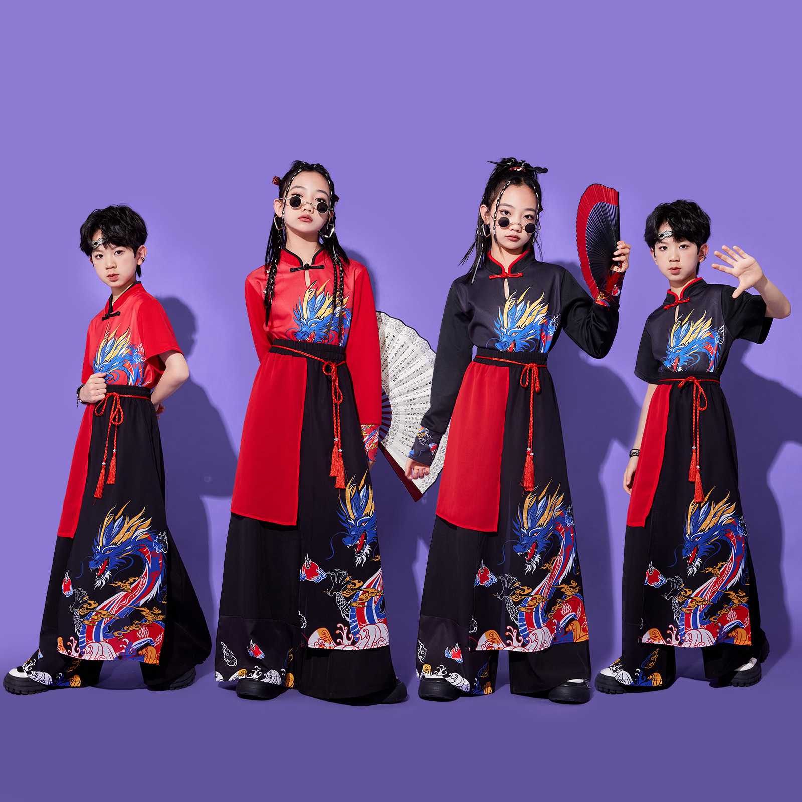 儿童国潮汉服长袖演出服|古典