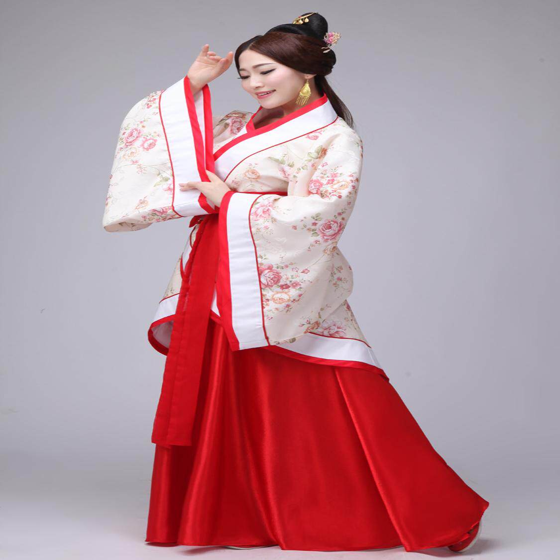 新款汉服女装曲裾古装民族风演出