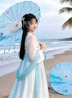 印花绸布流苏古风伞｜汉服拍照