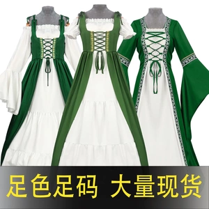 欧洲中世纪宫廷复古长袖束腰裙