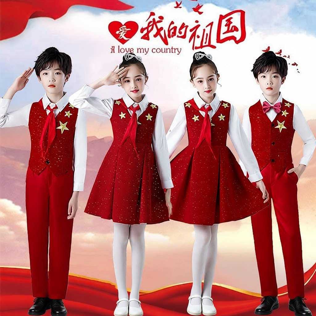 加绒儿童合唱演出服|小学生元旦