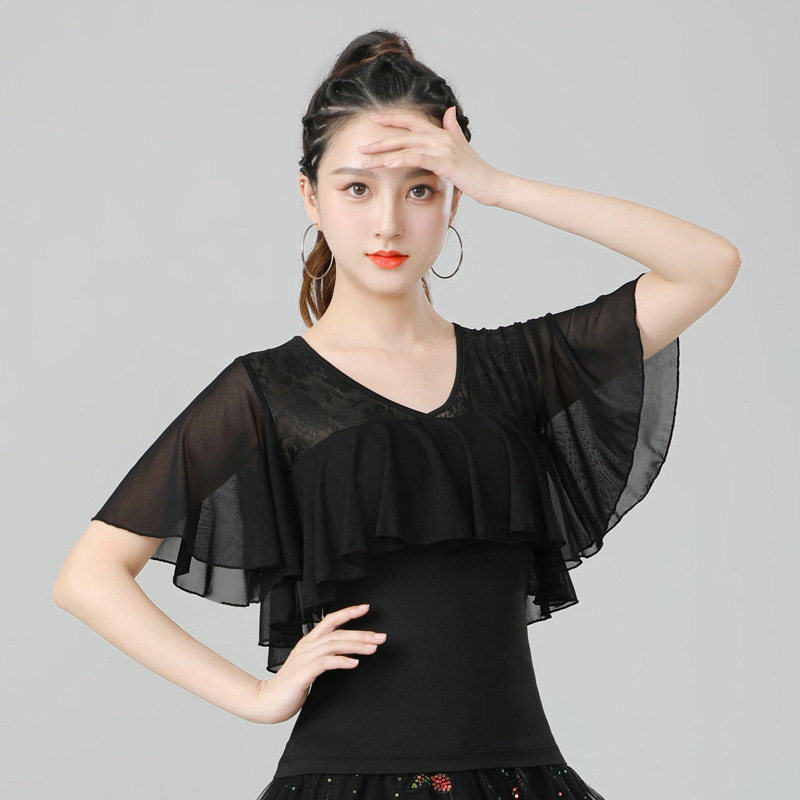 摩登舞女新款蕾丝练功服广场舞蹈