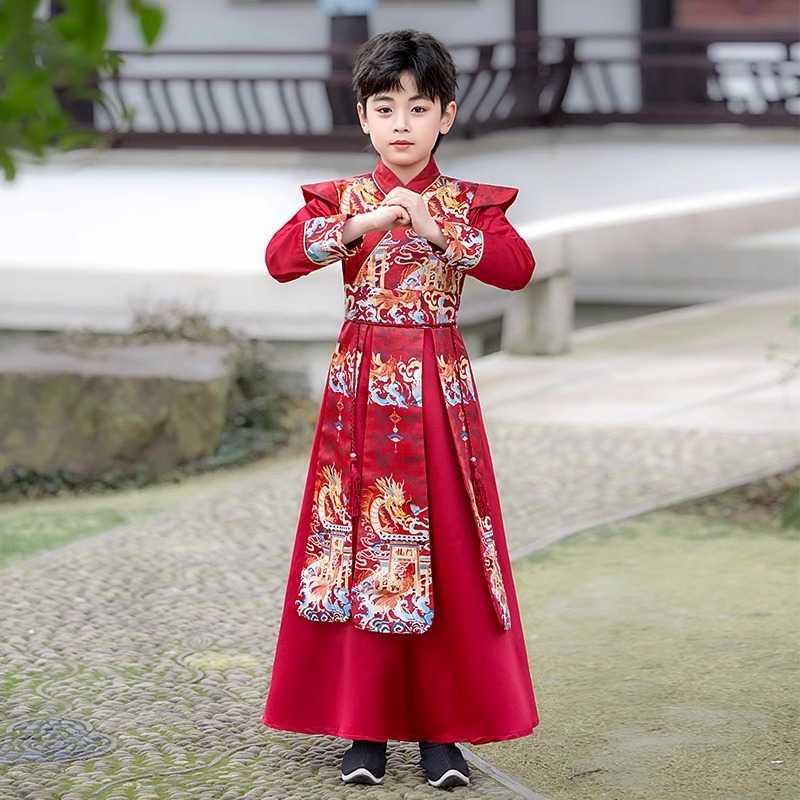 新款男童武侠风春夏古装演出服含