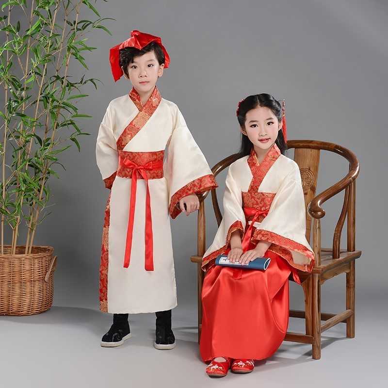 儿童古装汉服中书童演出服|校园