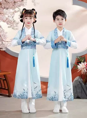 儿童国学服汉服男童小孩三字经