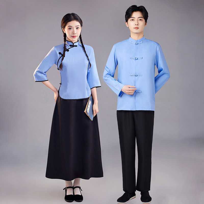 五四青年装学生复古中山装女男