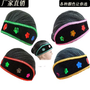 演出假发套戏剧用品媒婆头套秧歌头饰老太太假发民间演出道具特价