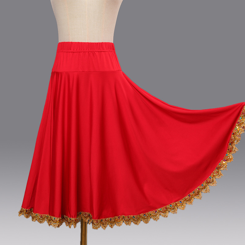 廣場舞裙新款交誼舞團體演出