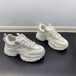 2026春夏新款真皮女鞋小白鞋时尚户外休闲鞋透气百搭外穿老爹鞋女