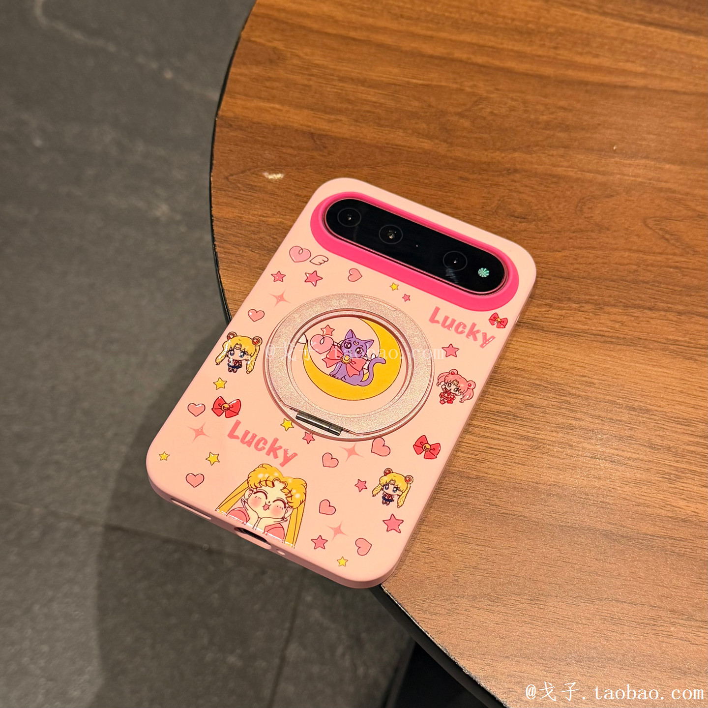 动漫美少女适用华为PuraXView手机壳卡通星星人iPhone18Pro粉色肤感KT猫小米18指环支架mate90/pura90手提链