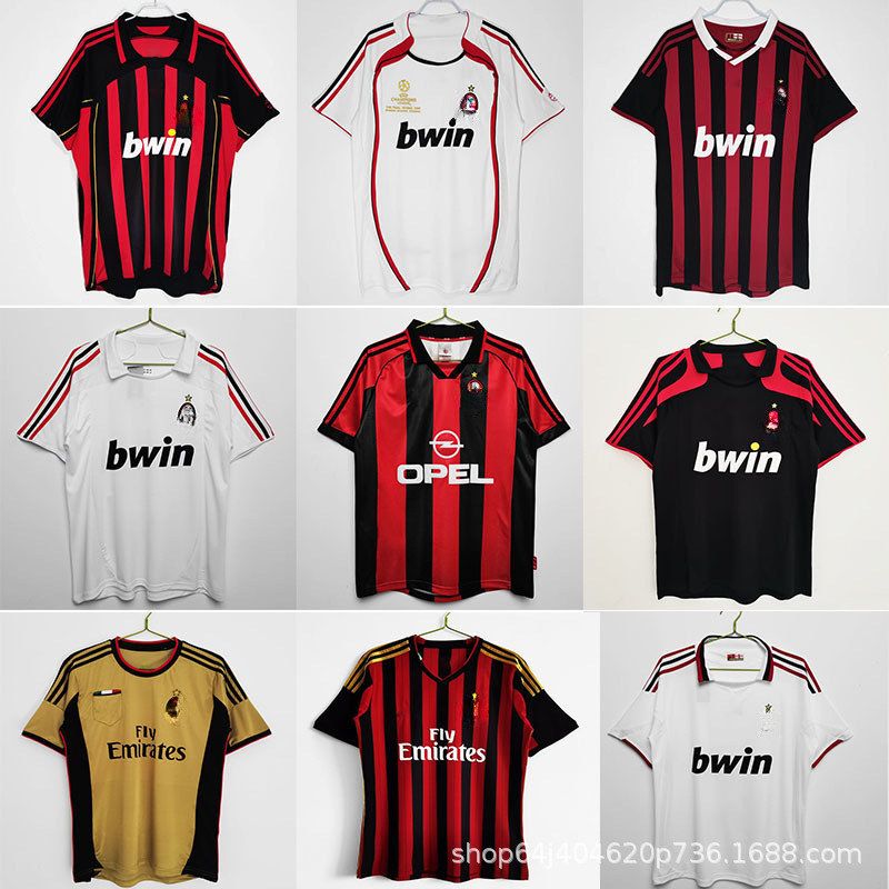 AC米兰复古球衣0607赛季主客场欧冠22号卡卡马尔蒂尼因扎吉足球服