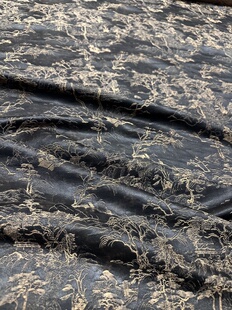 香云纱金竹报喜30姆米透咖香云纱交织提花面料一米拍10件