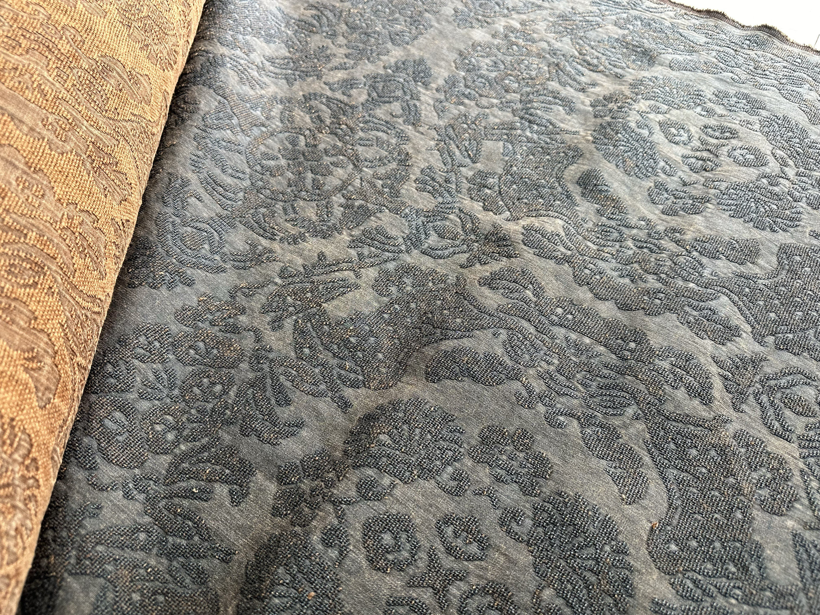 顺德非遗纯手工制作香云纱面料重磅柞蚕丝提花老料一米拍10件