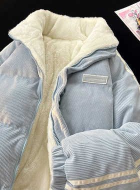 日系灯芯绒面包服外套女