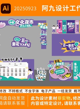 潮流紫色系养生中药中医市集拱门背景板处方笺美陈堆头拍照框物料