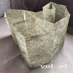 肌理金缕绿枯藤草编织网草木造型镂空造型不规则时尚 艺术面料 时装