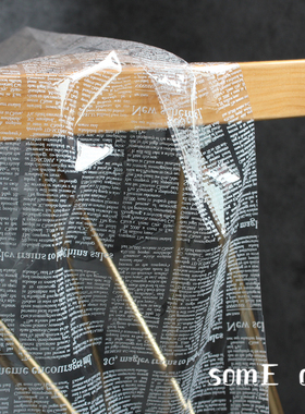 文艺复兴白色字母超透明透视服装创意防水隔水薄膜服装设计布料