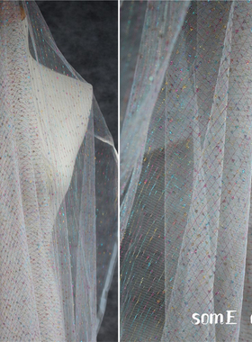 服装面料 青春律动音符网纱 半透视网纱面料 婚纱礼服设计师布料