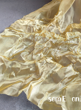 服装辅料 高密金属机械金布 设计师时装舞台个性服装diy创意面料