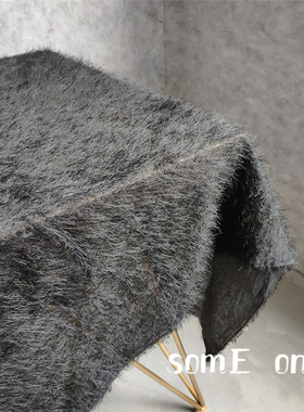 设计师面料 立体黑色细毛流苏刺绣蕾丝网纱 仙女婚纱礼服服装布料