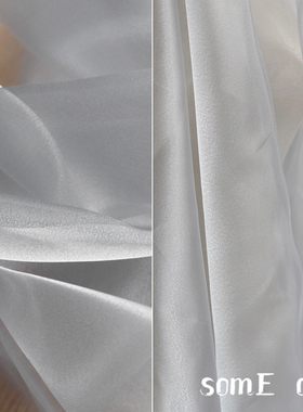 亮光纱加密银灰色欧根纱 婚纱舞庆背景装饰布料 手工diy服装面料