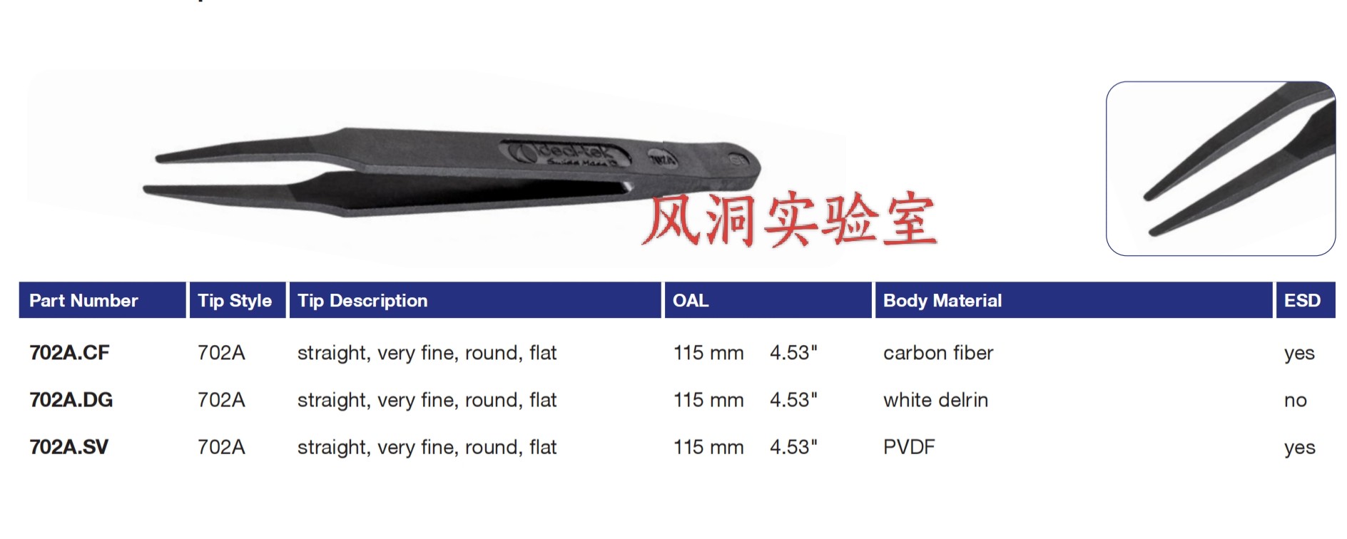 瑞士ideal-tek镊子702A.CF 黑色碳纤维防静电镊子 微电子组装镊子,商业/办公家具,实验室配件,淘宝优惠券,粉丝福利购,淘宝优惠卷