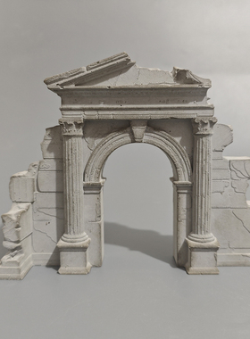 破损的神庙入口水泥摆件北欧风格鱼缸造景小众家居饰品爬宠躲避屋