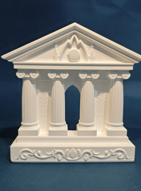 麦田里原创希腊神庙建筑浮雕石膏立体艺术品家居摆件饰品拍照道具