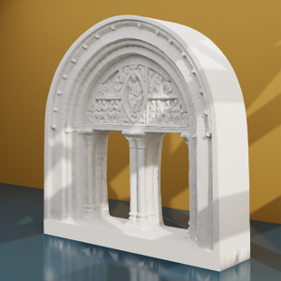 圣皮埃尔教堂大门浅浮雕石膏立体装饰画艺术品家居摆件北欧饰品