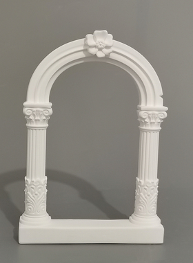 麦田里原创鲜花拱门浅浮雕石膏立体艺术品摆件饰品拍照道具