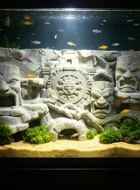 神殿洞穴水泥摆件北欧风格鱼缸造景小众家居饰品爬宠躲避屋