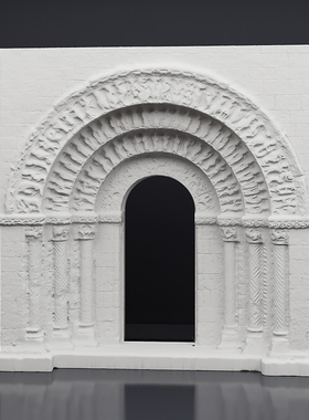 圣皮埃尔大教堂内部拱门浮雕石膏立体装饰艺术品家居摆件北欧饰品