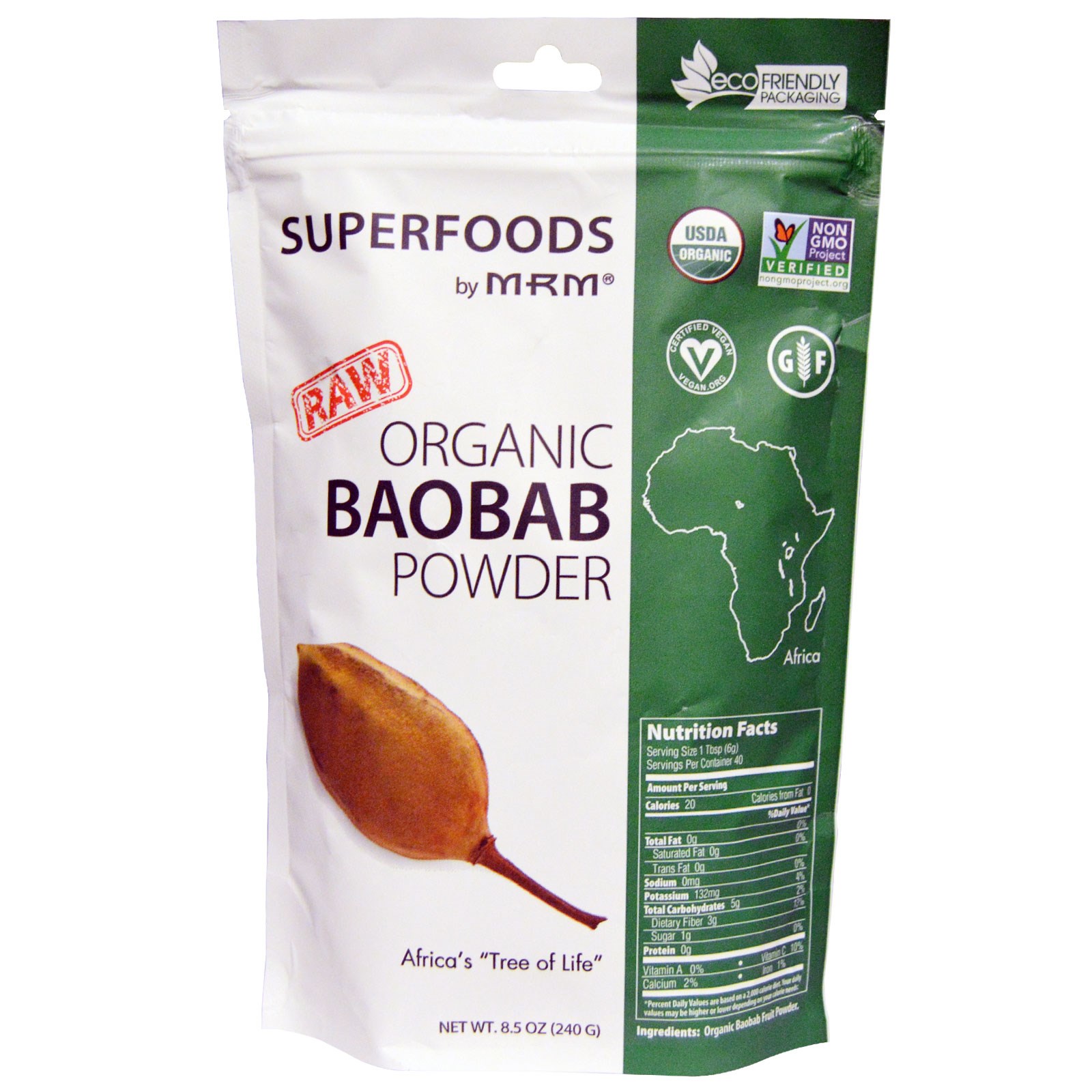 MRM raw Organic Baobab Powder 猴面包树果实猴面包粉 USDA在类目 咖啡/麦片/冲饮, 天然粉粉食品中 - 来自Buy2taobao.com提供专业的淘宝代购服务