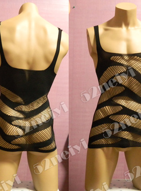 2件包邮   9.9元清仓  大码可穿  性感紧身镂空睡裙  超短透明