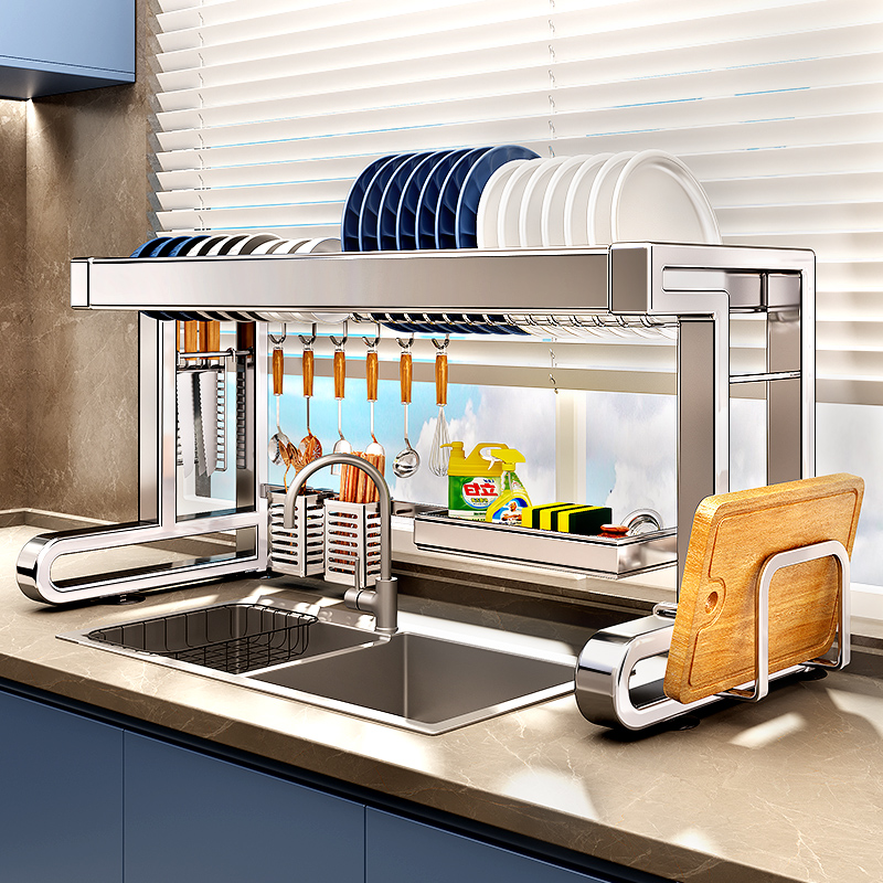 厨房置物架水槽多功能沥水架碗碟收纳架台面碗架水池上放碗盘架子