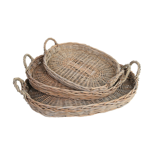 饰收纳去皮柳编做旧椭圆托盘浅烂88 爱上花园杂货阳台家居装