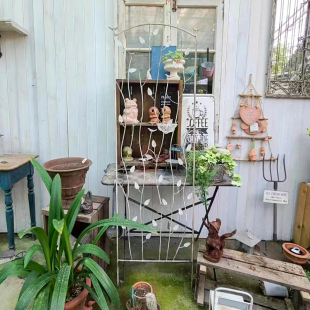 爱上花园 花园杂货 铁艺铁线莲藤架 做旧 花树群鸟铁艺栅栏花架