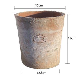 爱上花园粗陶多肉植物花盆泥盆黑红白43复古做旧透气瓦盆房子logo