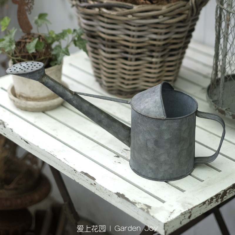 爱上花园 三款水壶 园艺杂货铁艺铁皮做旧装饰摆件挂漏水