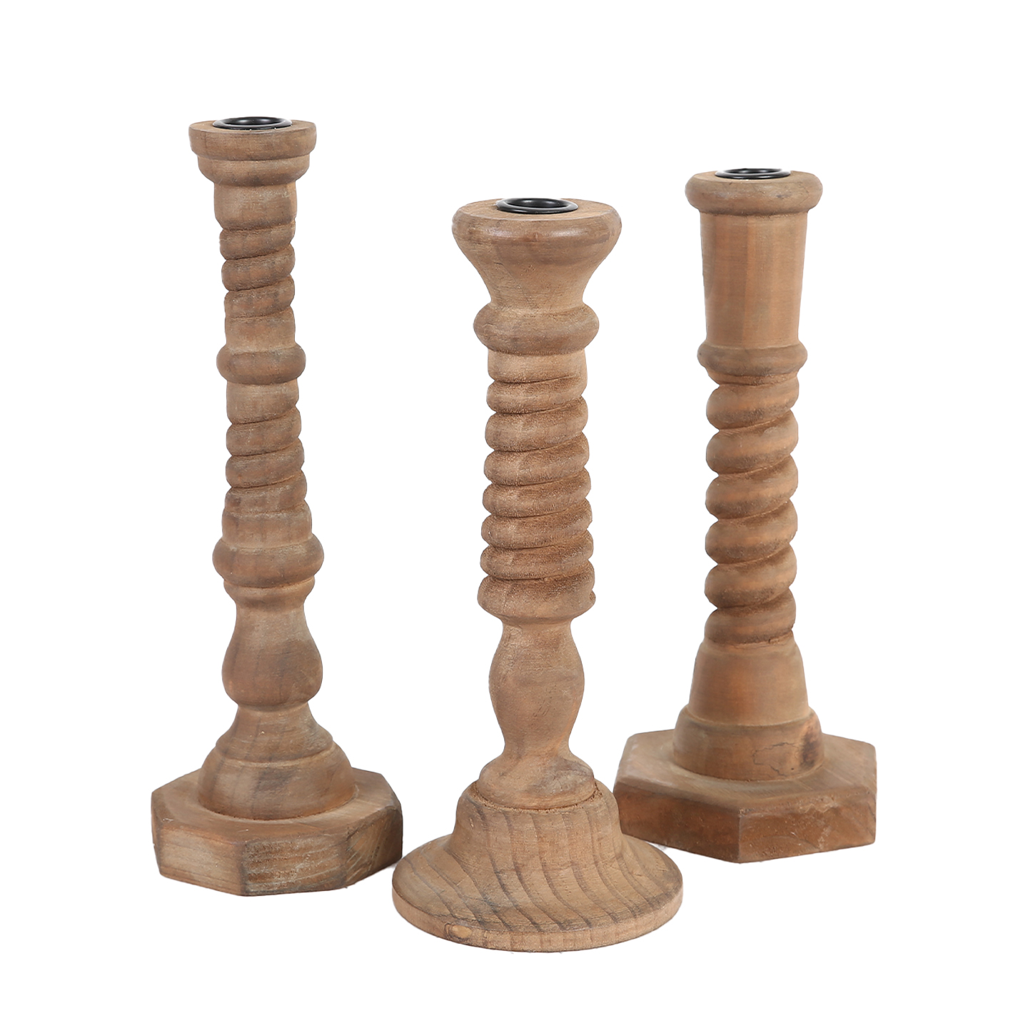 爱上花园家居阳台庭院装饰杂货摆件法式实木造型烛台