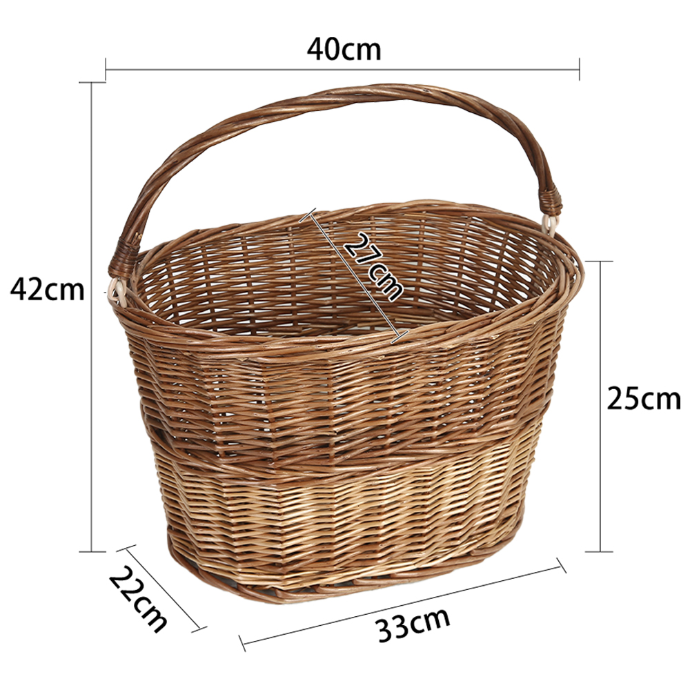 爱上花园手工柳编家居装饰收纳篮花篮挂篮活动单把手提收纳篮