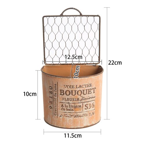 爱上花园阳台家居花园杂货铁皮做旧复古铁丝网背景壁挂花盒花盆