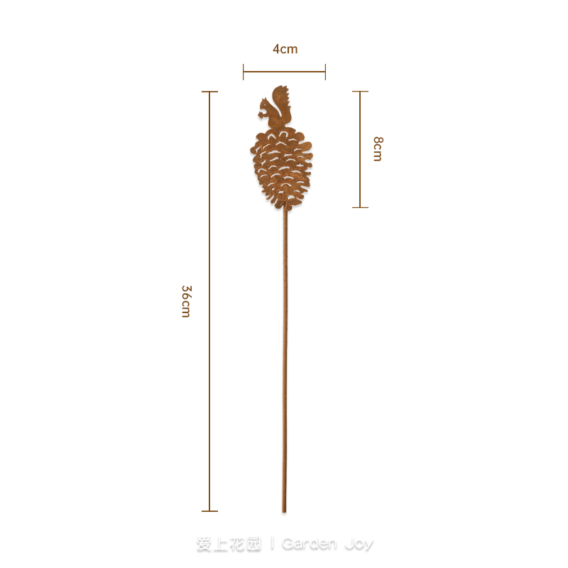 花园装饰铁艺锈色做旧松鼠花插